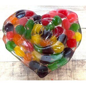 Handcrafted Heart Shaped Jelly Bean Resin Decor Sculpture Art Piece Box